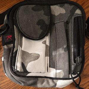 Rothco Black and Gray Camouflage Crossbody Bag